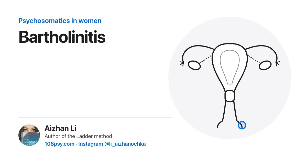 Bartholinitis psychosomatics: explained by Aizhan Li, author of the Ladder method