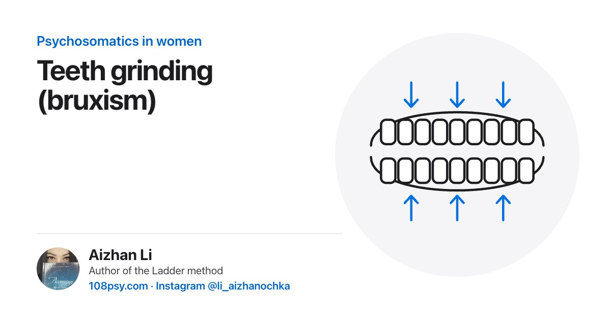Psychosomatics of teeth grinding (bruxism): explained by Aizhan Li, author of the Ladder method