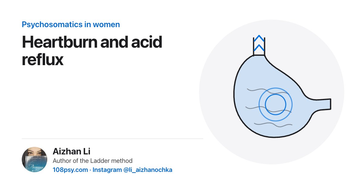 Psychosomatics of heartburn and acid reflux: explained by Aizhan Li, author of the Ladder method