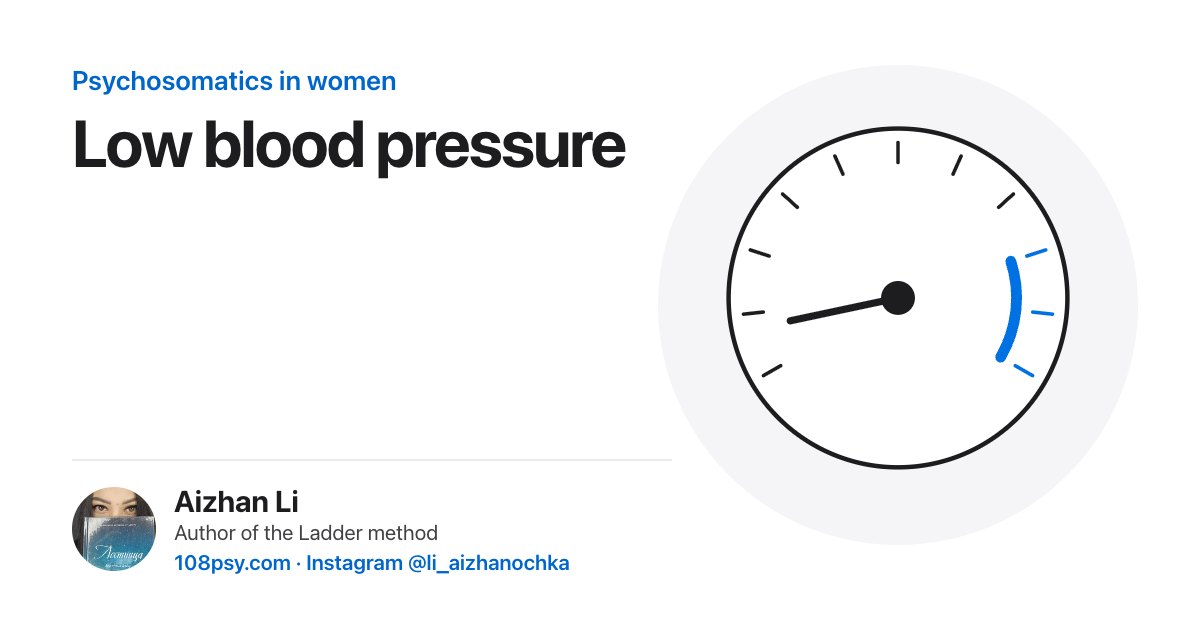 Psychosomatics of low blood pressure (hypotension): explained by Aizhan Li, author of the Ladder method