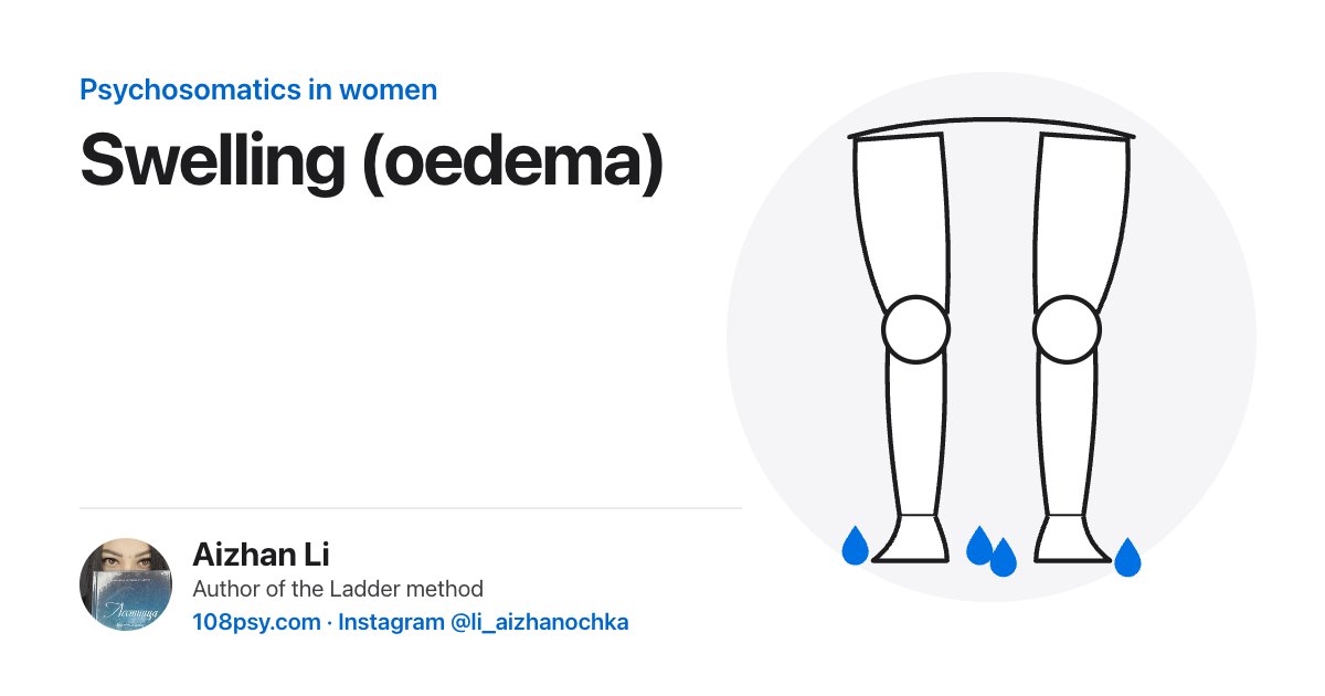 Psychosomatics of swollen legs and face (oedema): explained by Aizhan Li, author of the Ladder method