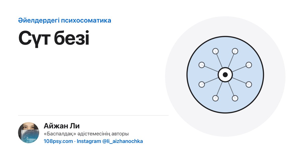Сүт безінің психосоматикасы: «Баспалдақ» әдістемесінің авторы Айжан Лидің талдауы